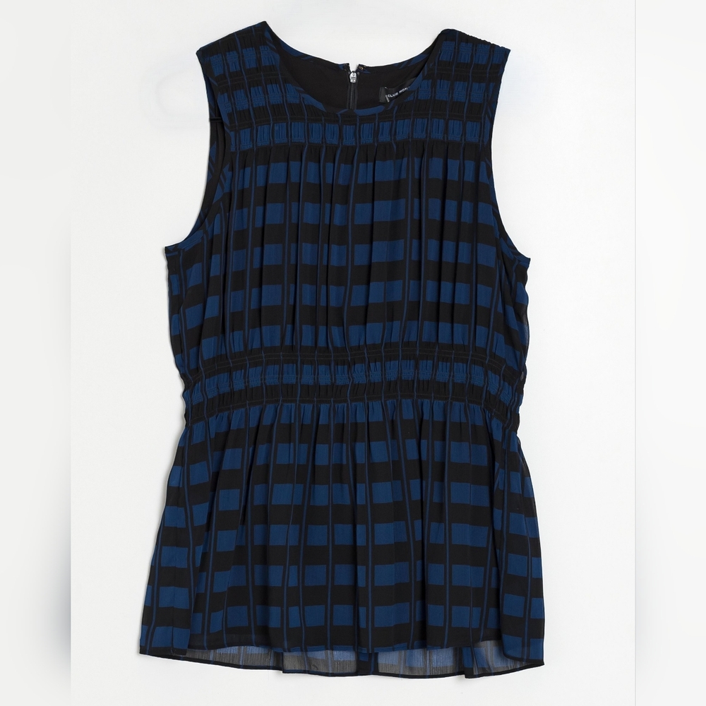 BNWT Club Monaco Geo Print Sleeveless Top Navy/Black Size S